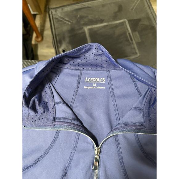 Acegolfs Performance Golf Jacket Blue Size Medium Womens Ruffle Tiered Detail - Picture 3 of 11
